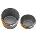 JUNERAIN DS-101 Outdoor Camping Cookware Set Portals Orange Handle Dishes T