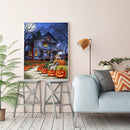 Landscape Digital Painting Hand Painted Canvas Halloween Night View Art Decor