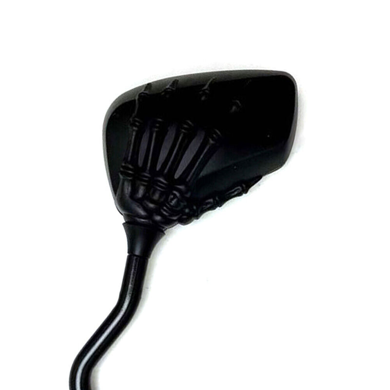 Skeleton Hand Motorcycle Mirrors 10mm 8mm Thread Universal 1 Pair (Black) Newly
