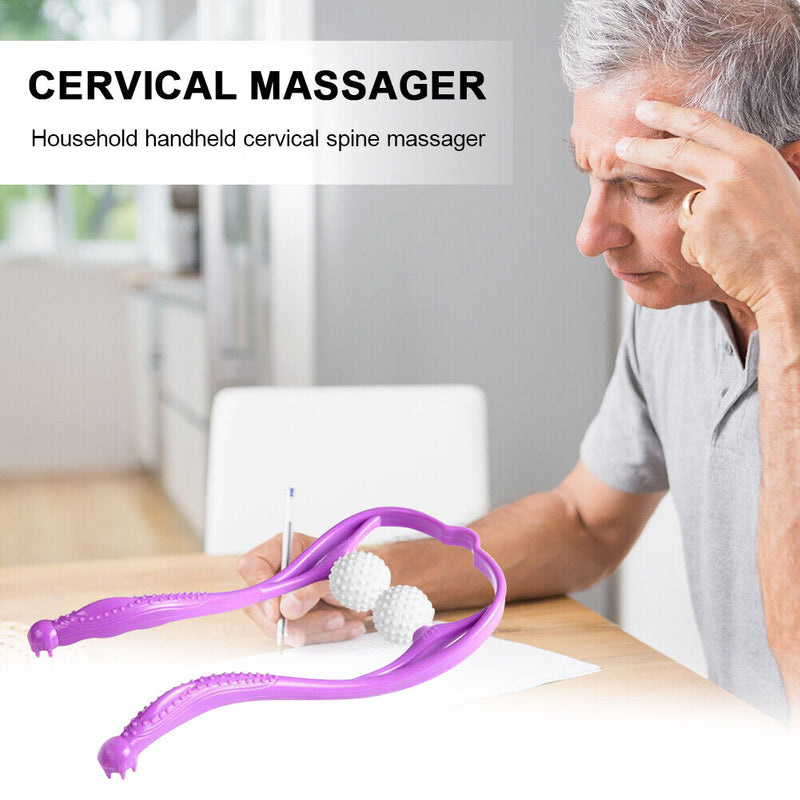 Cervical Spine Massager Neck Roller Massage Therapy Pain Relief Health Care Tool