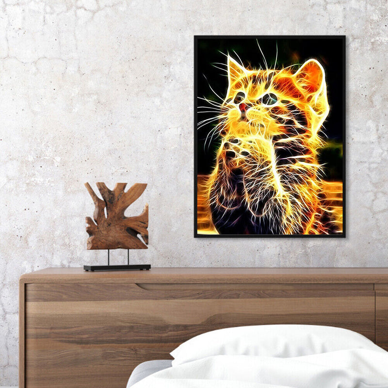 Cute Cat Oil Paint by Numbers Hand Painted Frameless Picture Home Ornament Ki