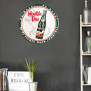 Round Metal Tin Sign Plaque Wall Wine Posters Iron Painting for Bar (B) Newly