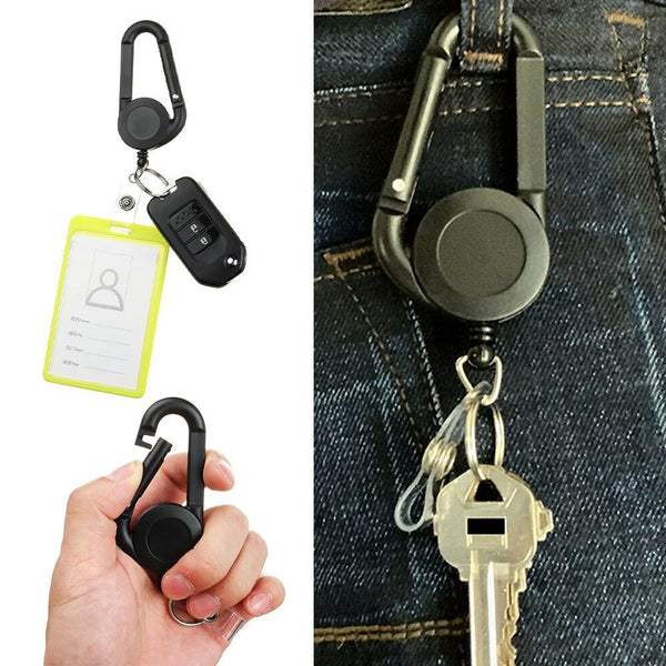 Anti Lost Lanyard Clip Key Ring ID Card Holder Keychain Badge Reel Clip