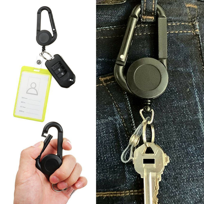 Anti Lost Lanyard Clip Key Ring ID Card Holder Keychain Badge Reel Clip