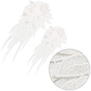 Party Gown White Embroidery Sewing Flower Collar Patch Angel Wing Applique