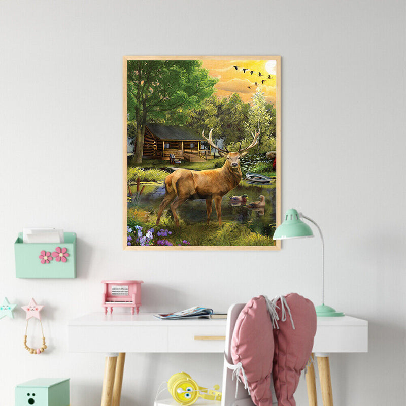 #A Woods Animal Oil Paint By Number Kit DIY Acrylic Painting Wall Art Picture