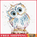 Cute Owl Oil Painting By Numbers Kit DIY Frameless Picture On Canvas Craft UK