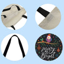 Christmas snow owl Printed Shoulder Shopping Bag Casual Large Tote Handbag