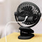 Desk Ultra-quiet Air Cooling USB Rechargeable Cooling Fan Clip Fan 3 Speeds