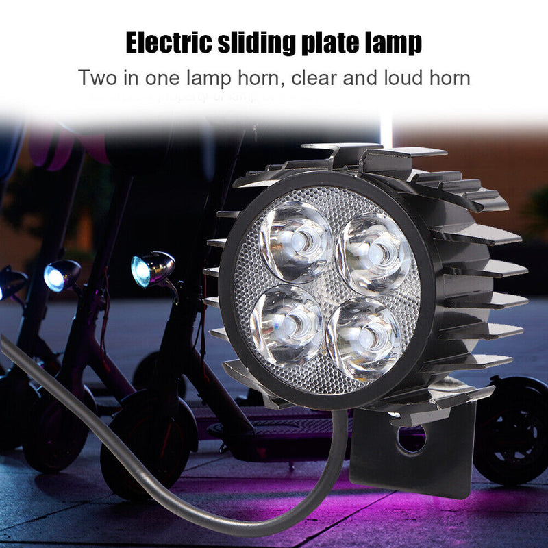 4 LED Electric Folding Bike Front Light Aluminum Alloy 12W Ebike Horn Headlight