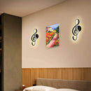 LED Musical Note Wall Lamp Bedside Spiral Night Light (Warm Light)(Black) Newly