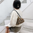 Portable Women Animal Underarm Bag Street Plush Top-handle Money Purse Clutches
