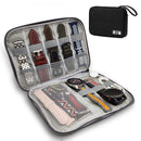 Travel Watch Band Storage Bag Earphone Data Cable Strap Organizers (Black) Newly