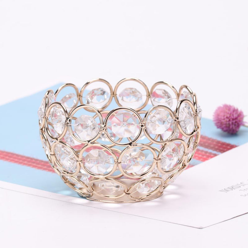 European Candlestick Wrought Iron Candle Holder  Hollow Crystal Crafts (A)