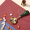 Wood Handle Sealing Wax Spoon Wax Bead Tablet Melting Spoons (Dark Green) Newly