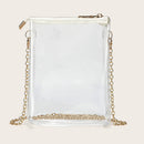 PVC Clear Crossbody Bag Transparent Chain Phone Purse Shoulder Jelly Handbags