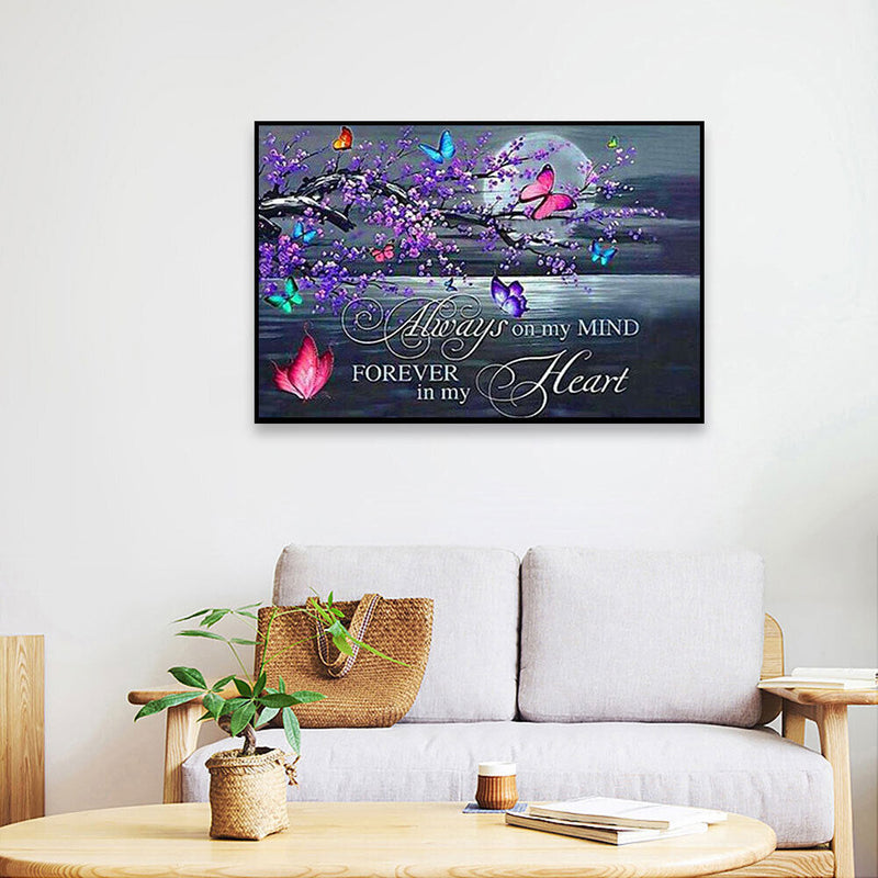 Butterfly Words Oil Paint By Numbers Kits Canvas Picture Wall Art DIY Craft G