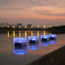 Solar Ice Cube Light LED Outdoor Waterproof Courtyard Garden Decor (Blue) Newly