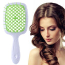 3pcWide Teeth Air Cushion Comb Scalp Massage Salon Hair Brush (White Green)