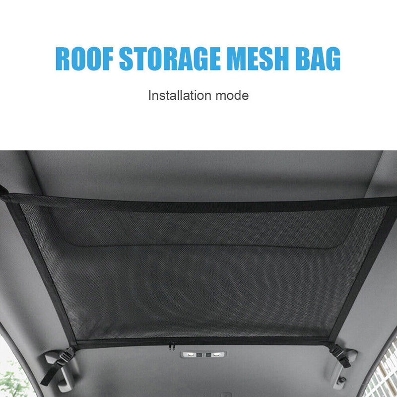 Car Ceiling Storage Net Pocket 8kg Capacity Auto Interior Organizer Bag Newly