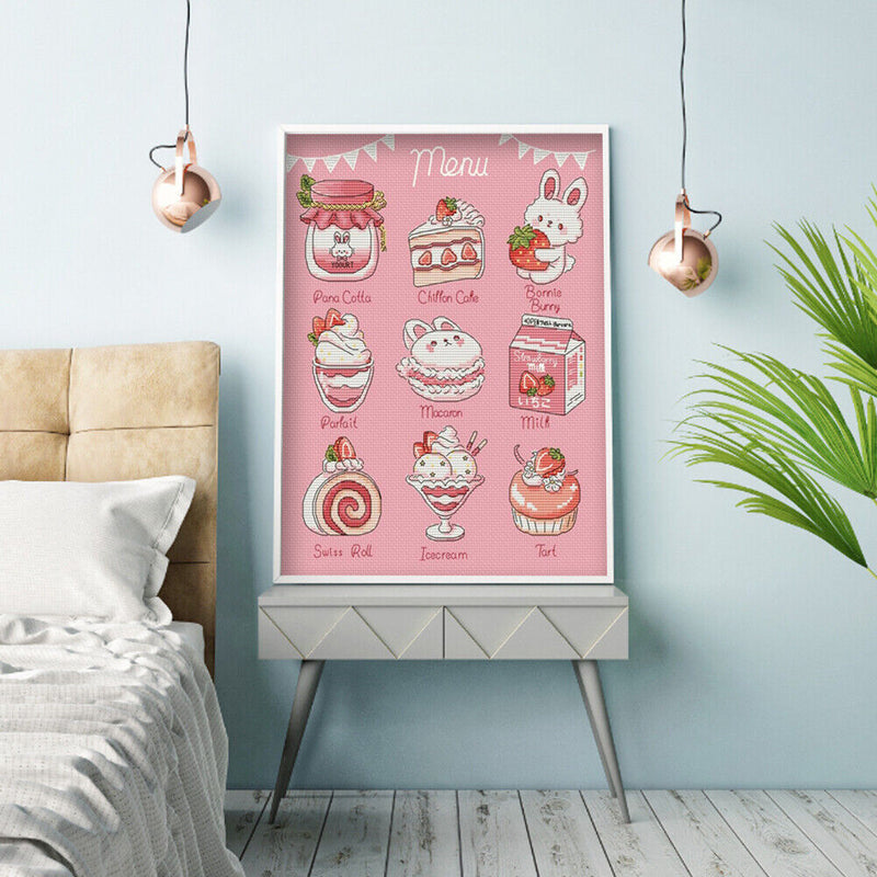 DIY Cross Stitch Full Embroidery Kit Menu Still Life Counted Home Decor (2)