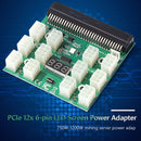 1200W PSU Breakout Board w/ LED Display 12 Ports PCIe 6 Pin for PS-2751-5Q Newly