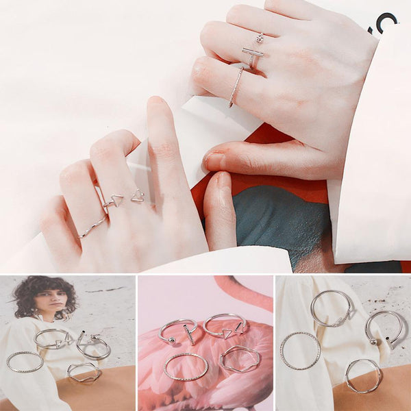 Wedding Engagement Hollow triangle Simplicity Jewelry Open Ring Joint Ring Ring