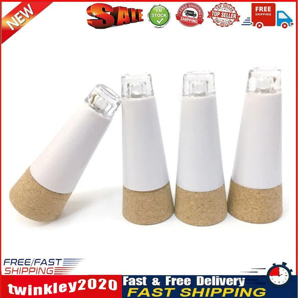 4pcs LED USB Rechargeable Shiny Bottle Cork Stopper Cap Lamp (Pure White) Newly