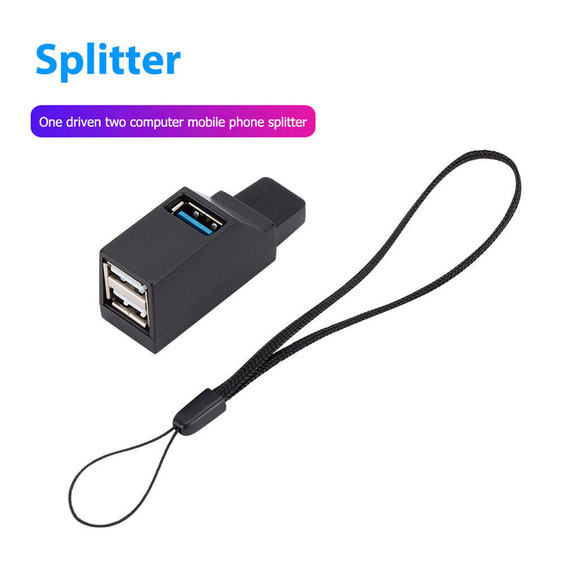 Mini USB 3.0 Hub Adapter 3 Port for Computer PC Mobile Phone Laptop Accessories