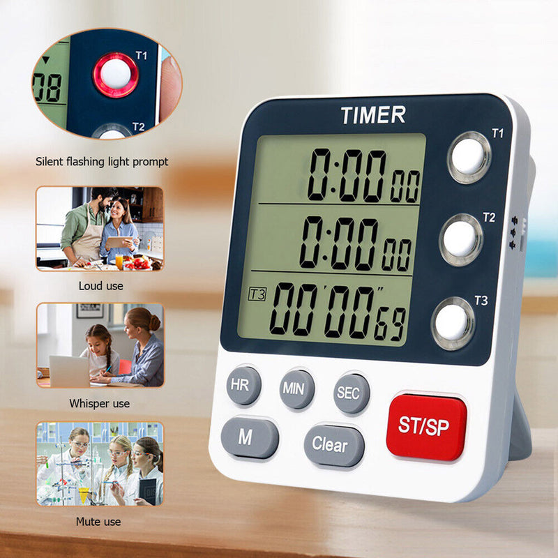 Magnetic Digital Timer Count Up Countdown Cooking Alarm Clock Kitchen Tools