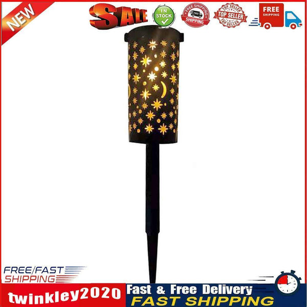 Star Moon Solar LED Iron Art Lantern Light Garden Yard Outdoor Decor Lamp Newly