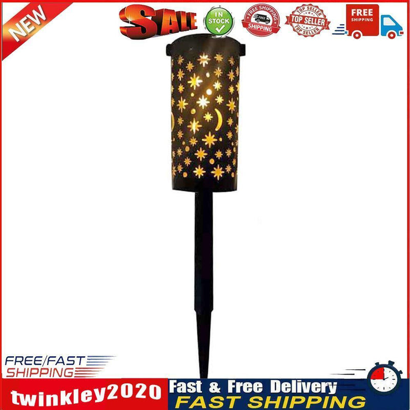 Star Moon Solar LED Iron Art Lantern Light Garden Yard Outdoor Decor Lamp Newly