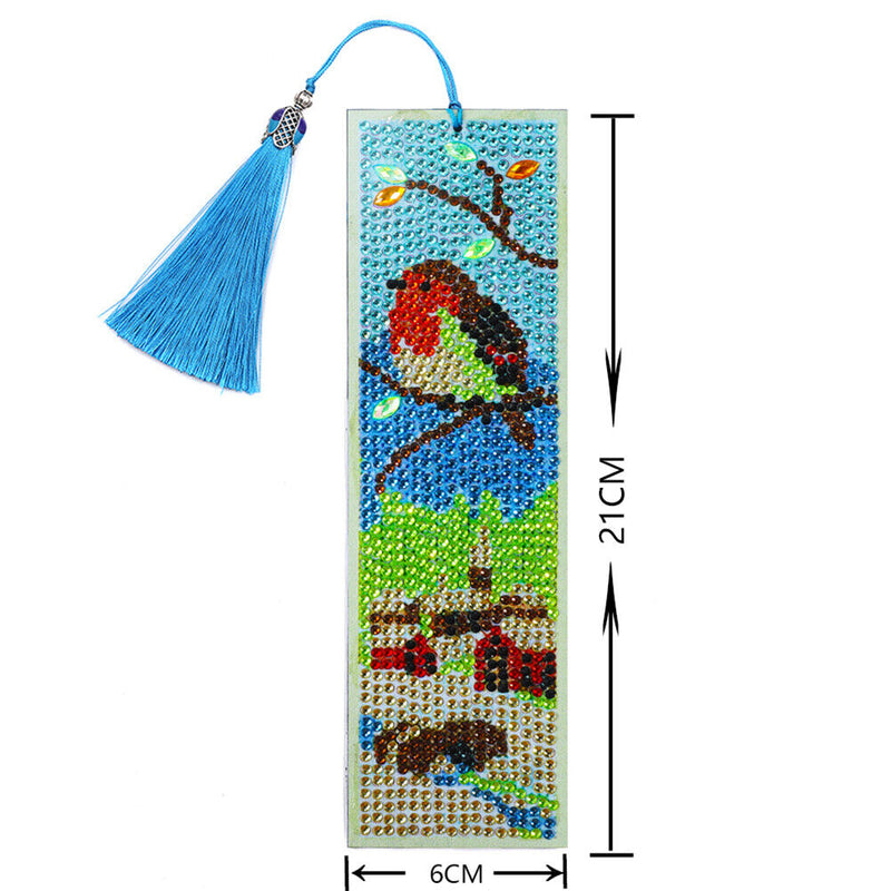 Diamond Paint Leather Bookmark Tassel Special Shape Drill Mark (S51-Bird) Newly