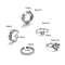 Women Girls Hollow Out Ring Hand Decoration Heart Shape Open Ring Adjustable
