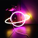 Elliptical Planet Shaped Sign Neon Lamp LED Dual Use Night Light Decor (E) Newly