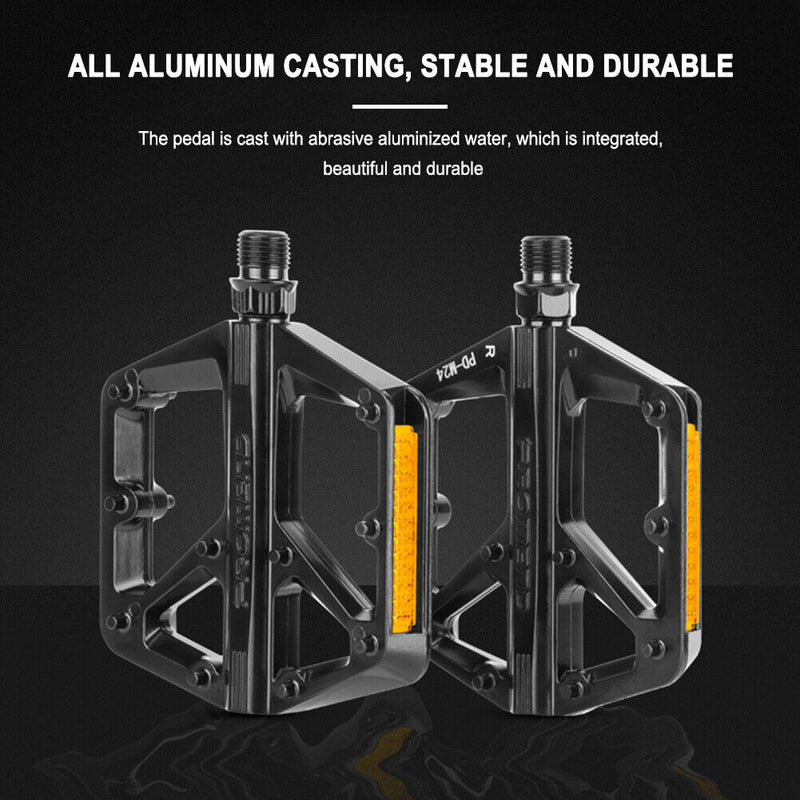PROMEND Mountain Bike Aluminum Alloy Pedals with Reflector Footpegs Cycling Part