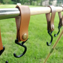 Outdoor Portable PU Leather Hooks Camping Hiking Pot Pan Cookware Hanger Holder