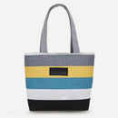 Fashion Striped Shoulder Handbags Women Big Top-handle Bag Canvas Shopping Totes