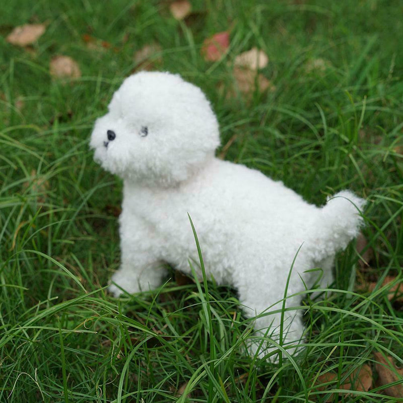 Realistic White Teddy Dog Simulation Dog Puppy Lifelike Handmade Stuffed H9V0