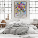 Colorful Flowers Canvas Paint By Numbers Oil Hand Painted Drawing Kit Home Decor