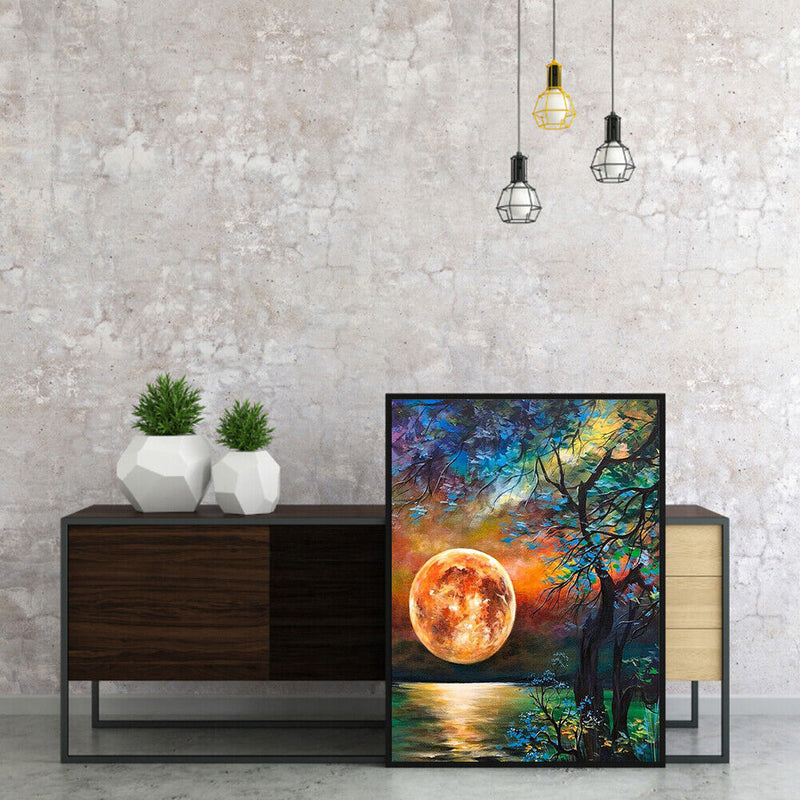 Canvas Paint By Numbers Sea Moonscape Oil Hand Painted Drawing Home Decor