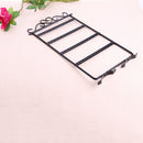 Earrings Necklace Ear Studs Jewelry Display Rack Metal Stand Holder(Black)