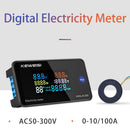 6 in 1 Color Display Digital Energy Meter (KWS-AC300-100A Solid Core CT) Newly