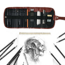 Eraser Roll Up Case Artist Sketch Drawing Pencils Set Kit Art Painting Supplies