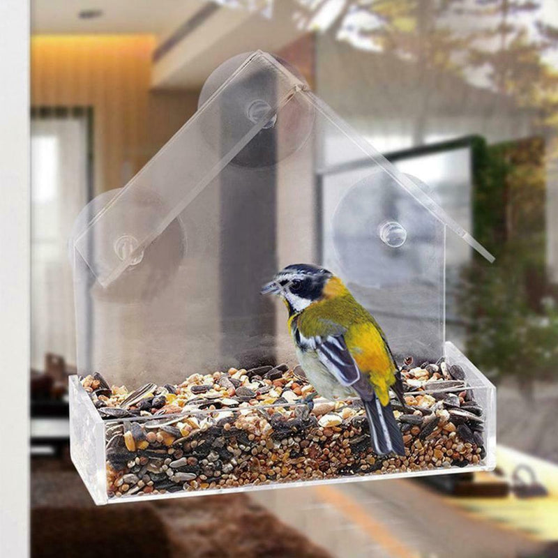 Clear House Window Bird Feeder Birdhouse With Suction Feedi Outdoor Sale D2Z6