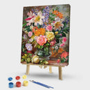 Painting By Numbers DIY Colorful Flower Canvas Oil Wall Art Picture Ornament Kit