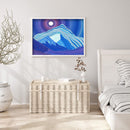 5D DIY Full Special Shaped Drill Diamond Painting Blue Snow Mountain Art De