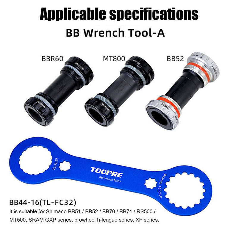 TOOPRE Aluminum Alloy Bottom Bracket BB Wrench Remover Bike Cycling Repair To