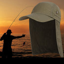 Unisex Fish Hat Sun Visor Cap Sun Protect with Ear Neck Cover (Army Green)