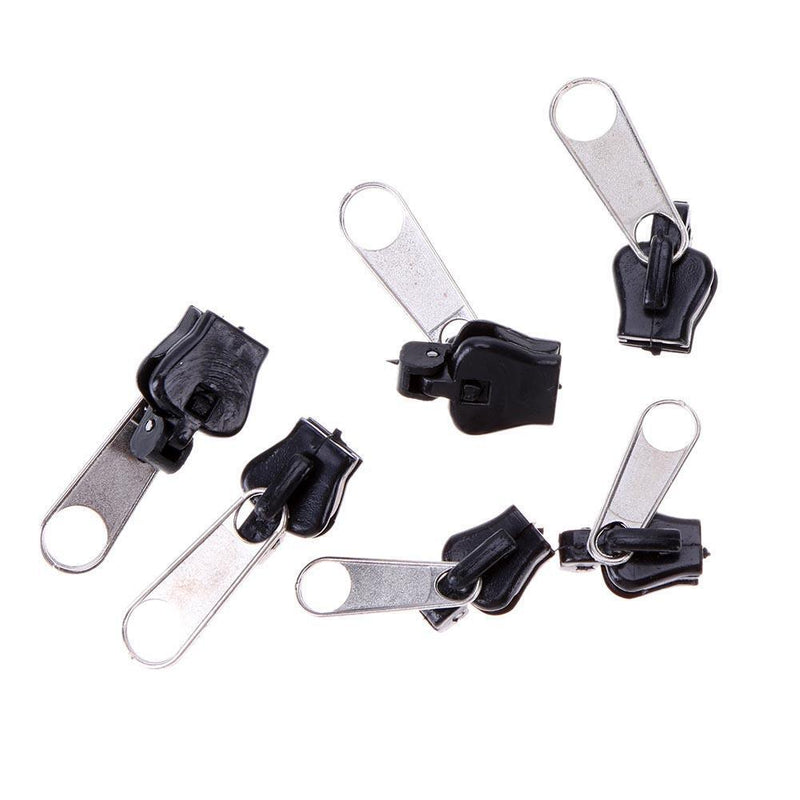 6pcs/set Universal Fix Zipper Repair Kit Replacement Zip Slider(Half black)